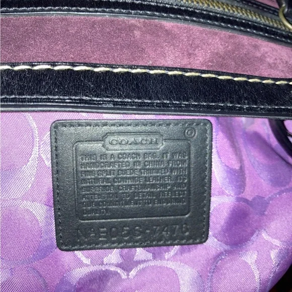 Vintage Coach Hampton Purple Suede Tassel Satchel - EUC E05S 7476 - Picture 4 of 12